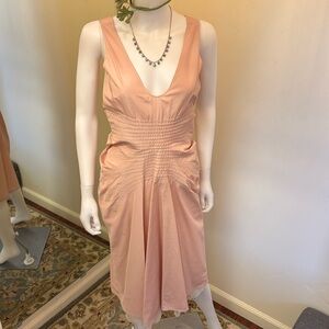 Jil Sander ruched silk dress